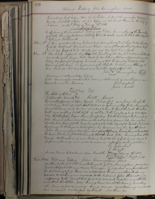 Delaware County Ohio Will Records Vol. 5 1869-1876 (p. 443)