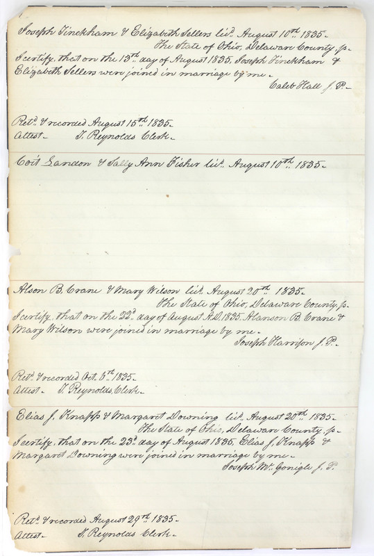 Marriage Records Vol.1 1835-1845 (p. 18)