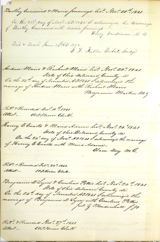 Marriage Records Vol.1 1835-1845 (p. 310)