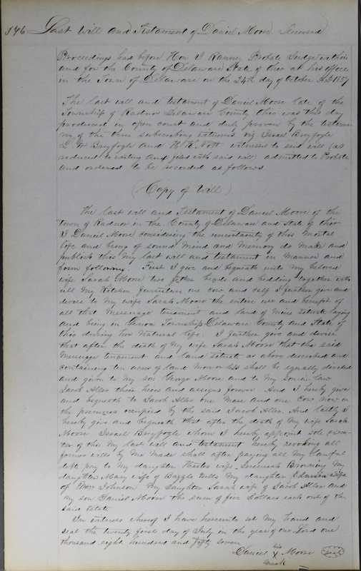 Delaware County Ohio Will Records Vol. 3 1850-1859 (p. 427)