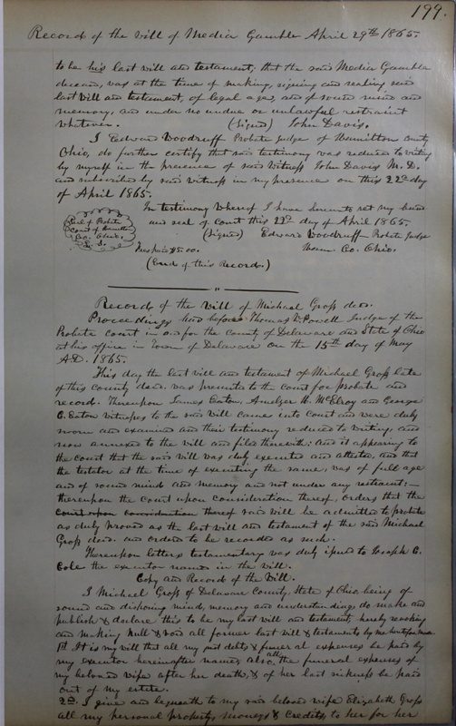 Delaware County Ohio Will Records Vol. 4 1859-1869 (p. 231)