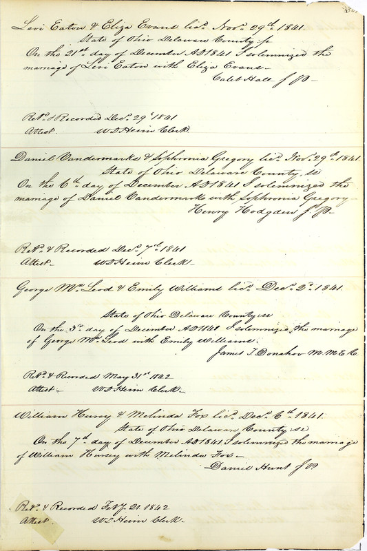 Marriage Records Vol.1 1835-1845 (p. 311)