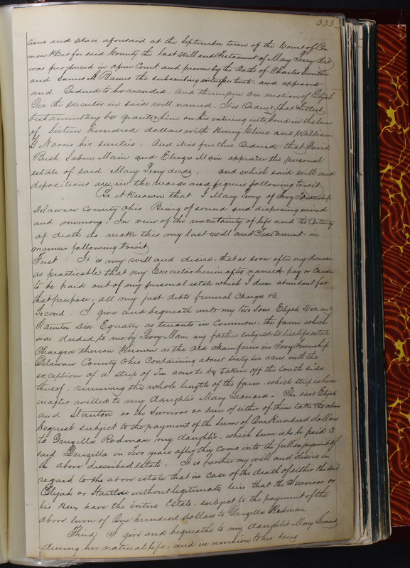 Delaware County Ohio Will Records Vol. 2 1835-1850 (p. 376)