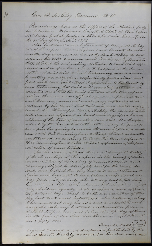 Delaware County Ohio Will Records Vol. 3 1850-1859 (p. 122)