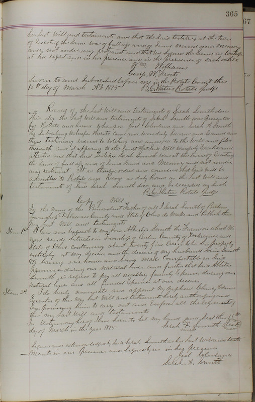 Delaware County Ohio Will Records Vol. 5 1869-1876 (p. 398)