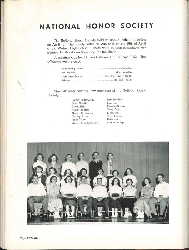 Big Walnut High School Yearbook. 1952: The Flame (p. 55)