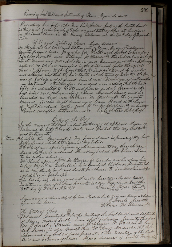 Delaware County Ohio Will Records Vol. 5 1869-1876 (p. 272)