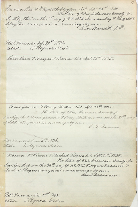 Marriage Records Vol.1 1835-1845 (p. 23)