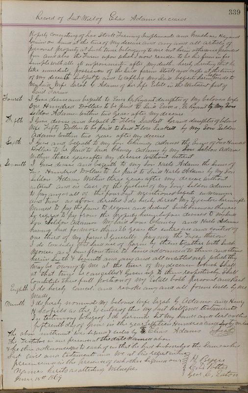 Delaware County Ohio Will Records Vol. 5 1869-1876 (p. 372)