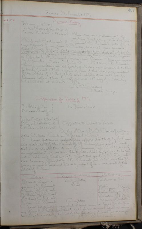 Delaware County Ohio Will Records Vol. 8 1887-1890 (p. 533)