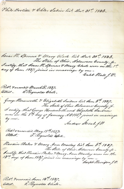 Marriage Records Vol.1 1835-1845 (p. 74)