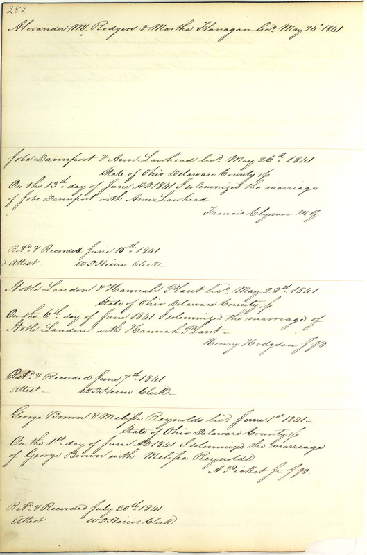 Marriage Records Vol.1 1835-1845 (p. 286)