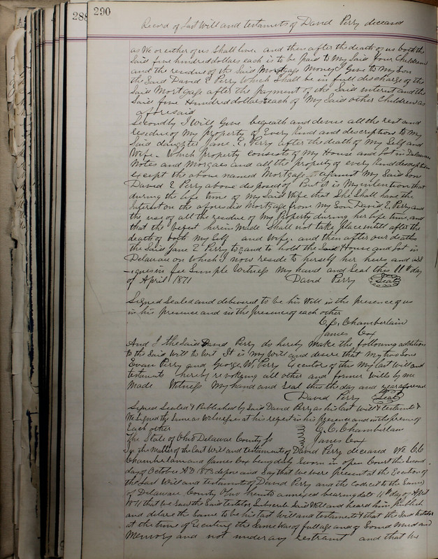 Delaware County Ohio Will Records Vol. 5 1869-1876 (p. 323)