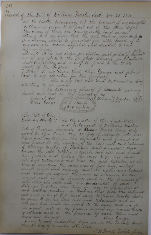 Delaware County Ohio Will Records Vol. 4 1859-1869 (p. 334)