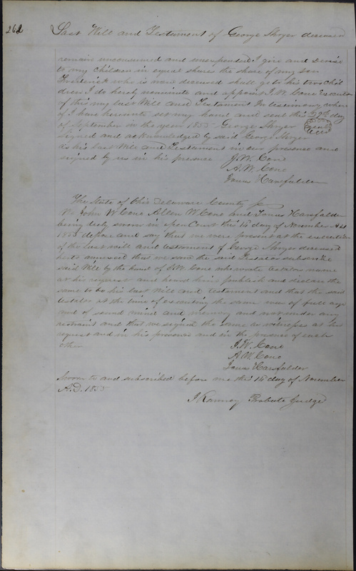 Delaware County Ohio Will Records Vol. 3 1850-1859 (p. 314)