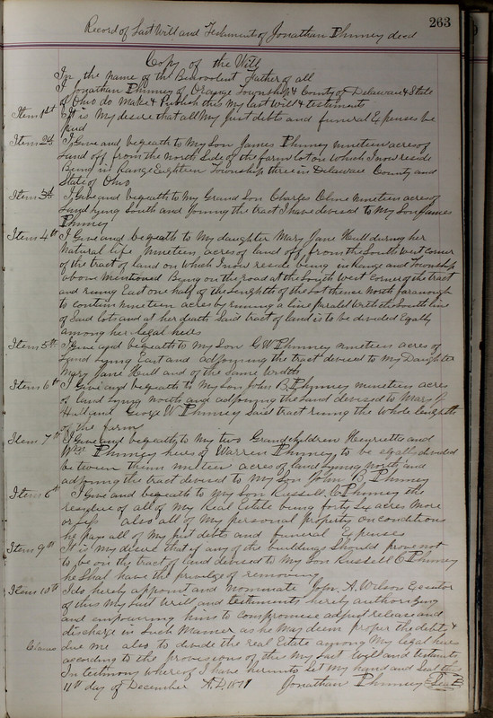 Delaware County Ohio Will Records Vol. 5 1869-1876 (p. 296)