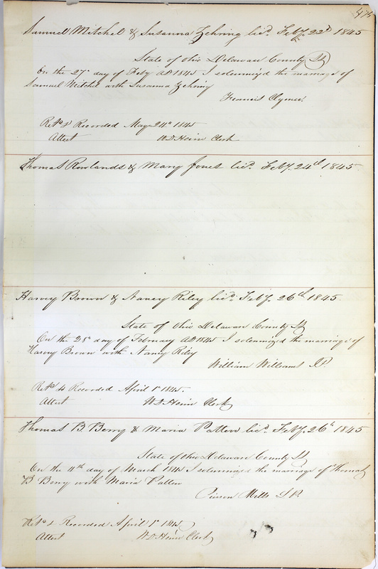 Marriage Records Vol.1 1835-1845 (p. 479)