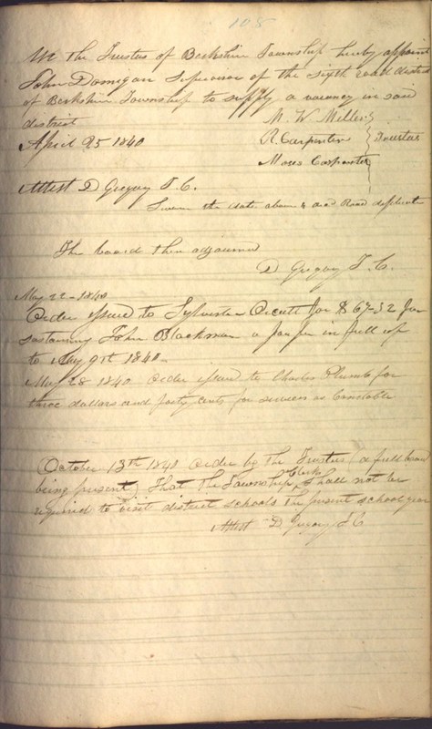 Record Book of Berkshire Township No. 2 1807-1843 (p. 121)