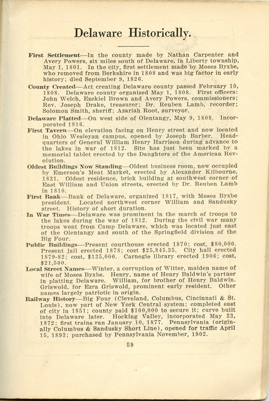 The Delaware Ohio Blue Book (p. 61)