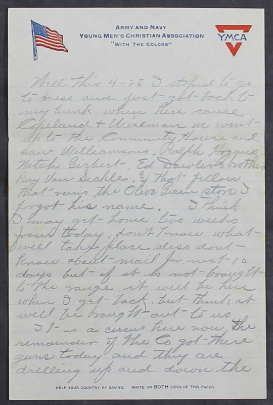 Charlie C. Bricker World War I Letters (p. 16)