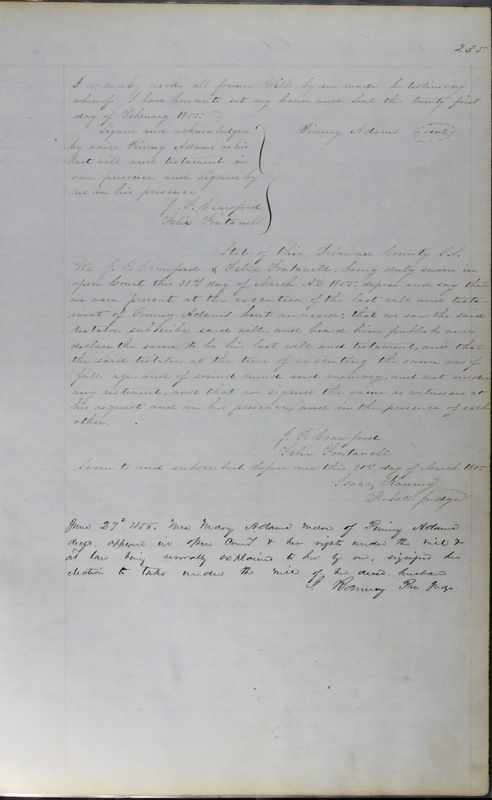 Delaware County Ohio Will Records Vol. 3 1850-1859 (p. 287)