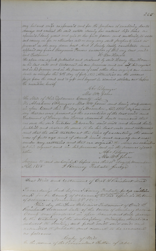 Delaware County Ohio Will Records Vol. 3 1850-1859 (p. 317)