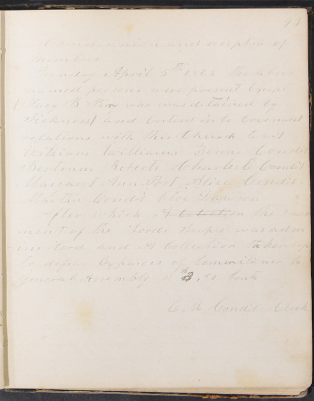 Sessional Records of the 1st Presbyterian Church of Trenton, Delaware Co., Ohio, 1831 (p. 49)