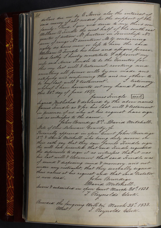 Delaware County Ohio Will Records Vol. 2 1835-1850 (p. 85)