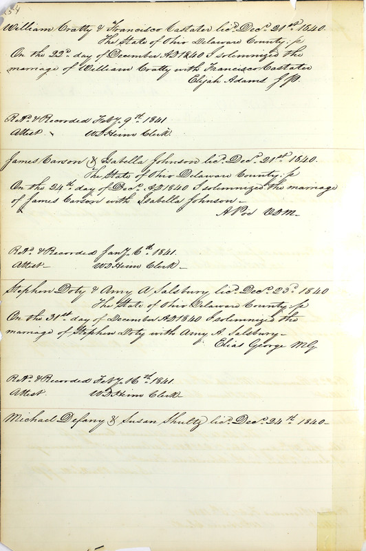 Marriage Records Vol.1 1835-1845 (p. 258)