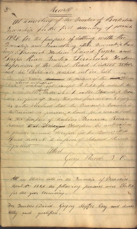 Record Book of Berkshire Township No. 2 1807-1843 (p. 18)