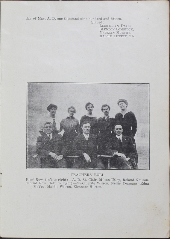 Annual of the Sunbury High School, Sunbury, Ohio. 1915 (p. 9)