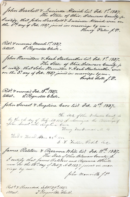 Marriage Records Vol.1 1835-1845 (p. 78)