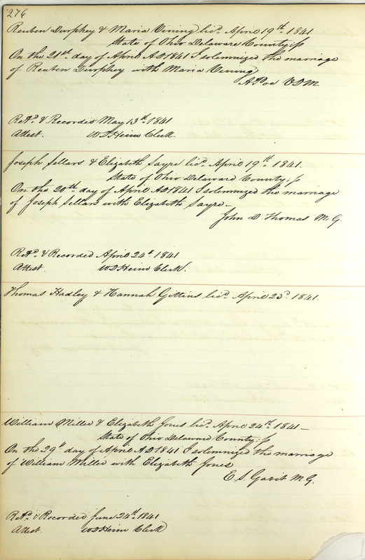 Marriage Records Vol.1 1835-1845 (p. 280)