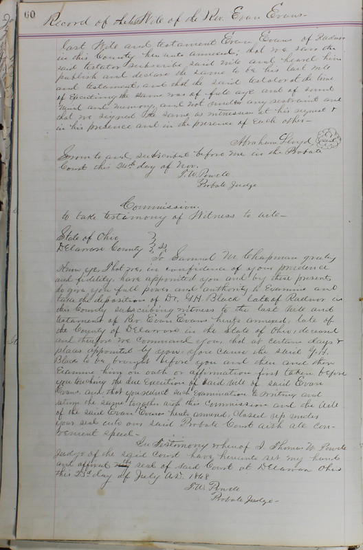 Delaware County Ohio Will Records Vol. 5 1869-1876 (p. 93)