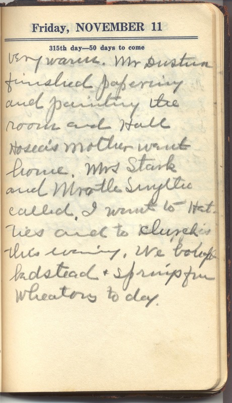 Roberta Hopkins' Diary 1927 (p. 321)