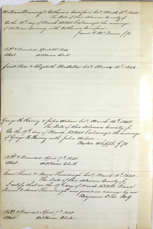 Marriage Records Vol.1 1835-1845 (p. 218)