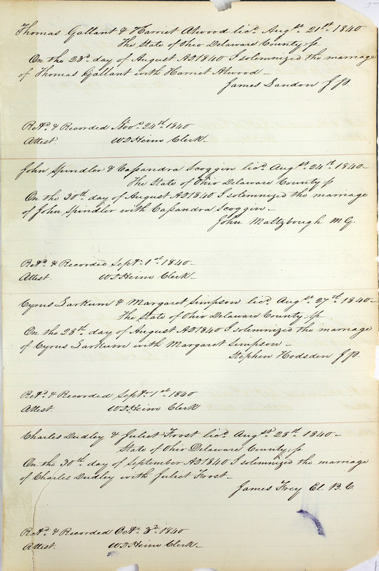 Marriage Records Vol.1 1835-1845 (p. 239)