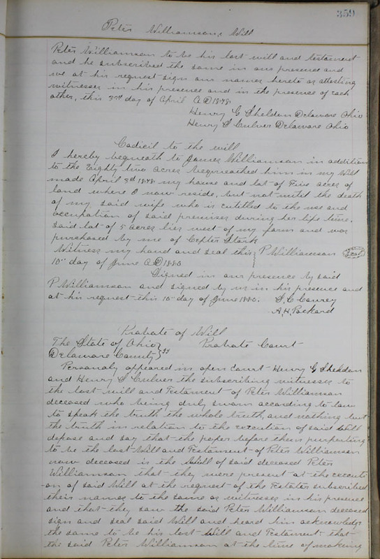 Delaware County Ohio Will Records Vol. 6 1876-1883 (p. 414)