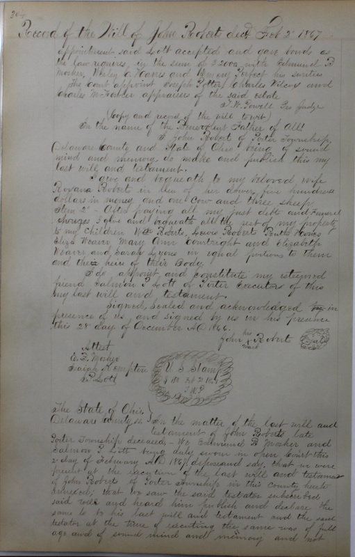 Delaware County Ohio Will Records Vol. 4 1859-1869 (p. 336)