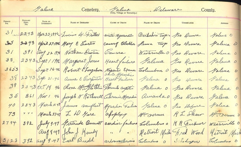 Cemetery Record Galena and Berkshire Cemetery (p. 29)