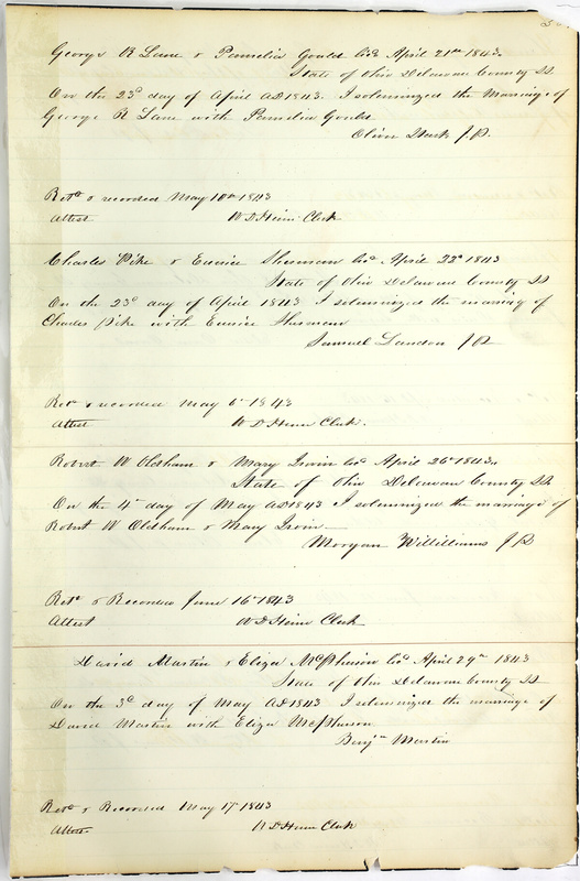 Marriage Records Vol.1 1835-1845 (p. 391)