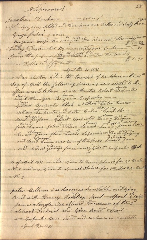 Record Book of Berkshire Township No. 2 1807-1843 (p. 41)