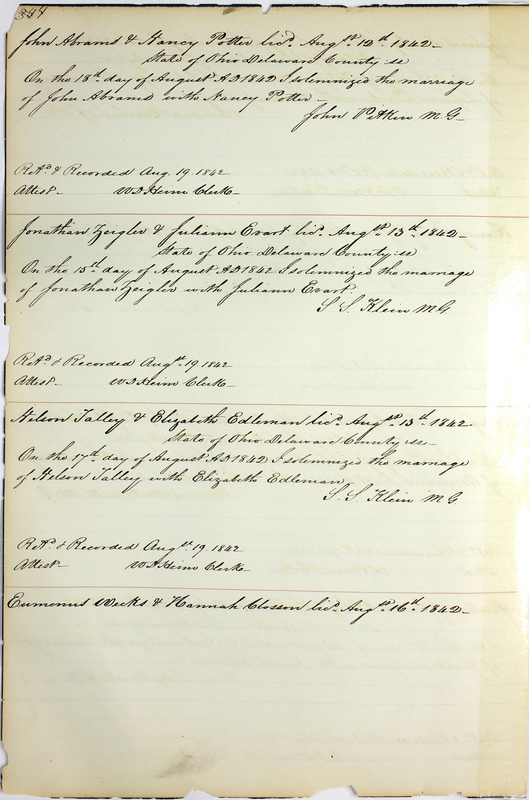 Marriage Records Vol.1 1835-1845 (p. 348)