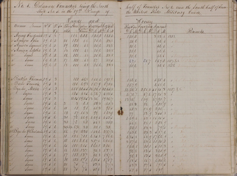 Delaware County Tax Duplicate 1828 Part 1 (p. 46)