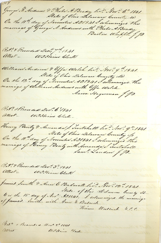 Marriage Records Vol.1 1835-1845 (p. 308)