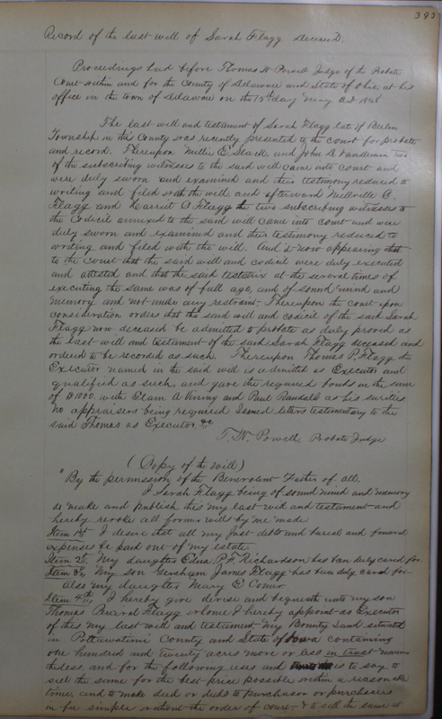 Delaware County Ohio Will Records Vol. 4 1859-1869 (p. 427)