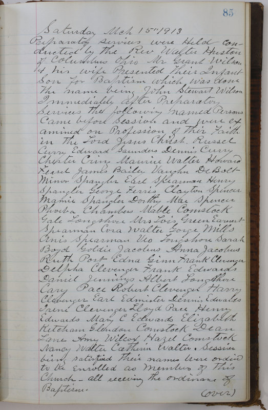 Sessional Records of the 1st Presbyterian Church of Trenton Delaware County Ohio 1873-1937 (p. 89)