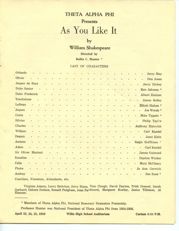 OWU As You Like It Program (p. 3)