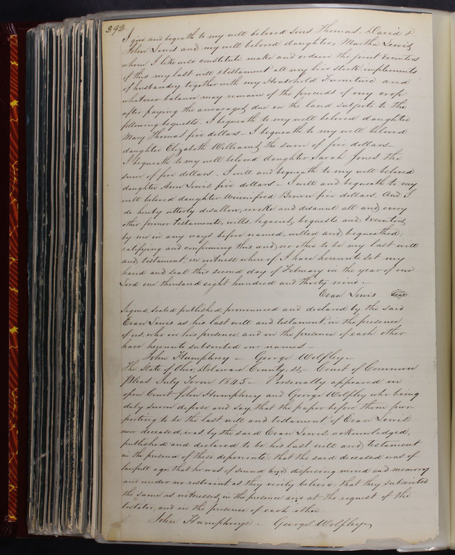 Delaware County Ohio Will Records Vol. 2 1835-1850 (p. 337)