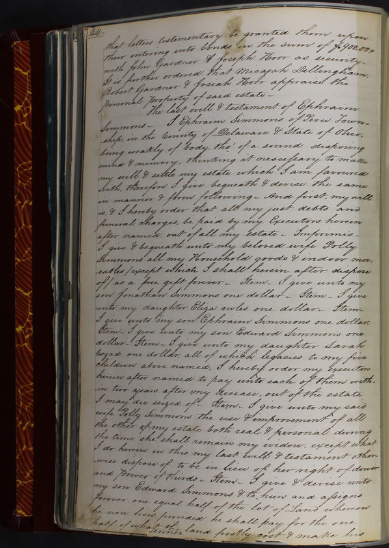 Delaware County Ohio Will Records Vol. 2 1835-1850 (p. 89)